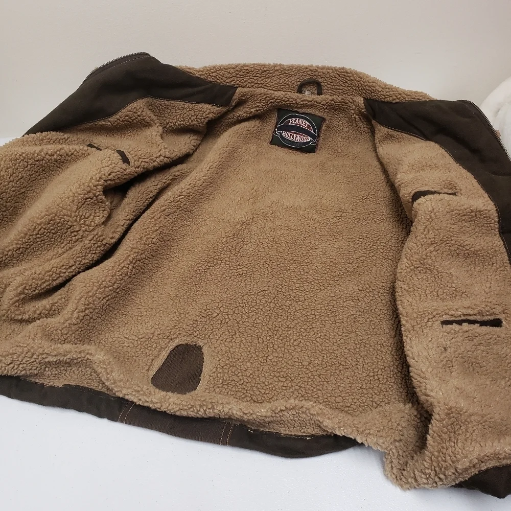 Planet Hollywood Orlando Mens Jacket Sherpa Lined Size Medium - Picture 4 of 9